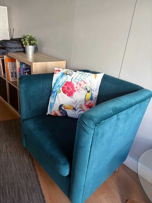 Poltrona(s) Veludo Azul Petróleo (Estado Impecável!)