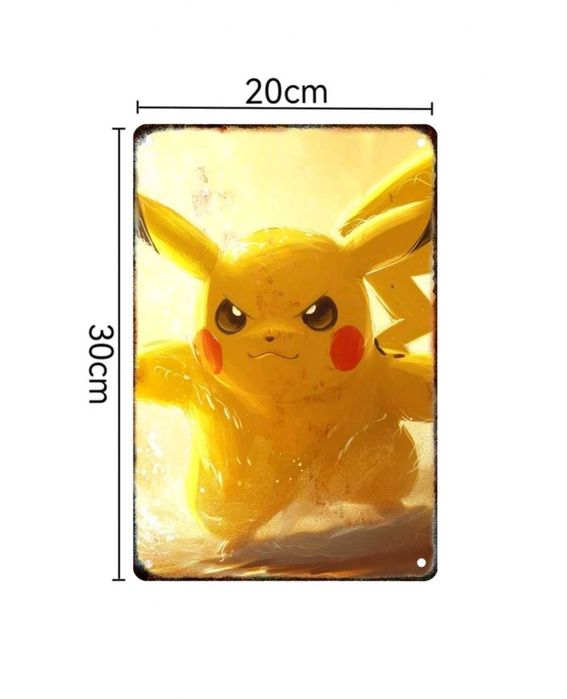 Metalowy obraz 20x30 Pokemon Pikachu