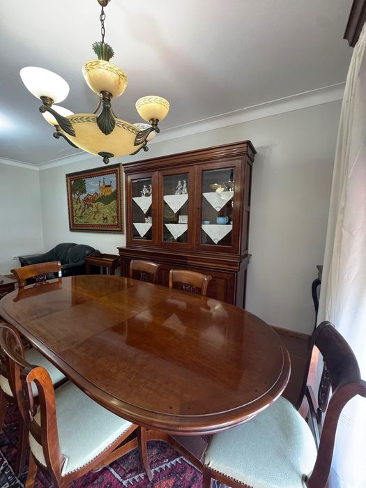 Mobília de sala completa em madeira cerejeira
