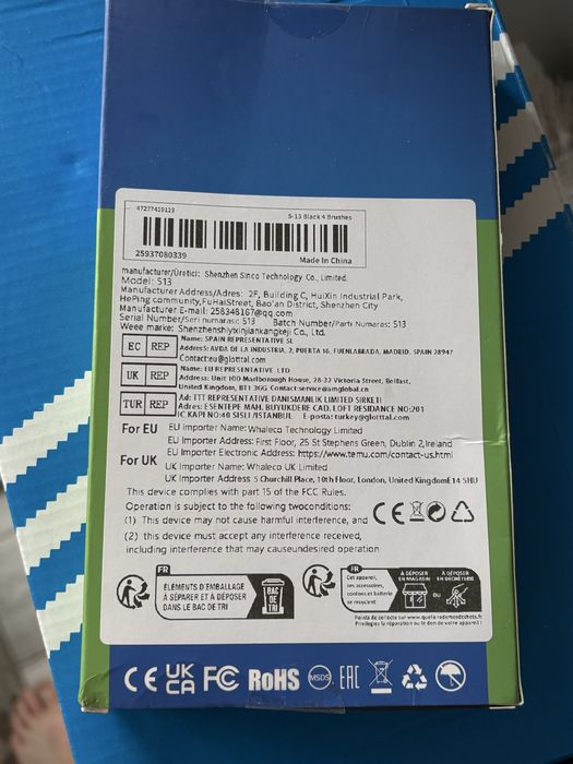 Nowa Szczoteczka Elektryczna + 4 Końcówki wymienne + Ładowarka