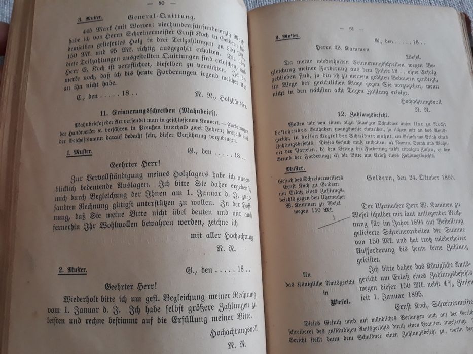 1896r Der Geschaftsmann (Biznesmen) - J. Wewer. Stara książka