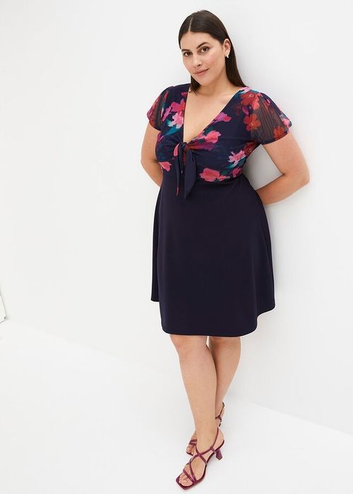 B.P.C sukienka z nadrukiem w kwiaty siateczka r.44/46