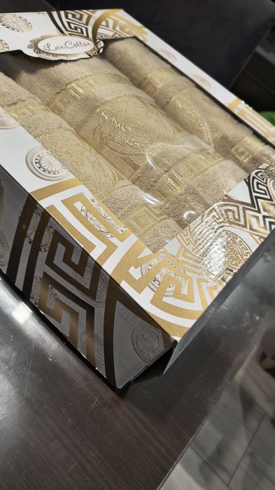 Ręczniki komplet 3częściowy bawełniane grecki wzór