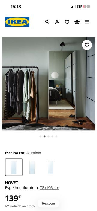 IKEA hovet aluminio espelho