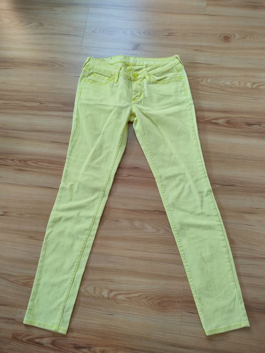 Spodnie cytrynowe żółte damskie XS