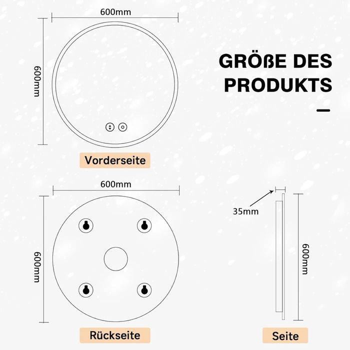 Espelho Casa de banho com LED YOLEO 60x60 cm