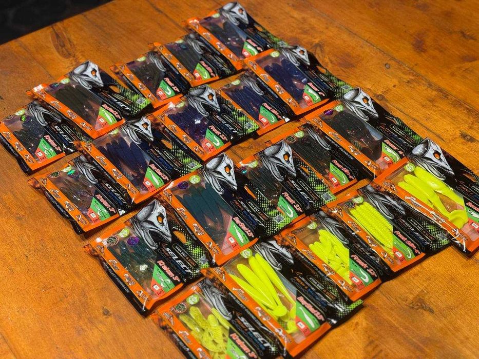 Силикон на щуку, окуня, судака Селект 3-3,3-3,5-4 дюйма; 1,8-2-2,2