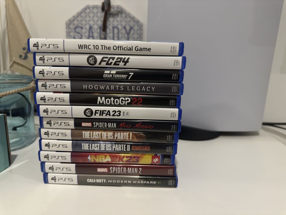Ps5 com suporte + jogos + comando