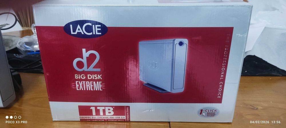 Disco externo marca LaCie 1TB com ventoinha arrefecimento novo