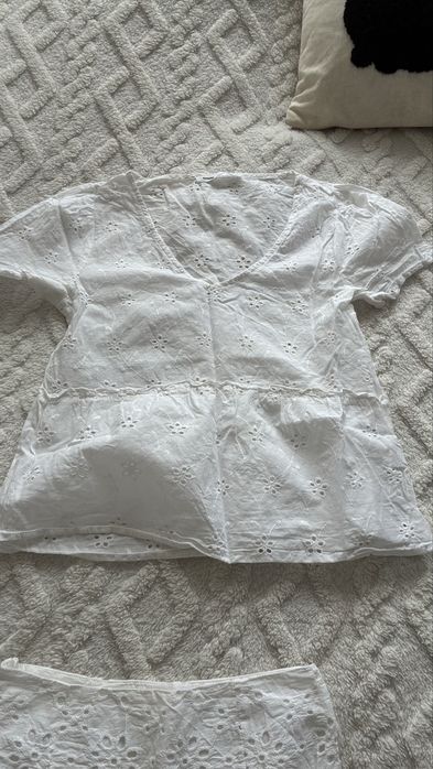Sinsay bialy komplet boho cottage XS/34