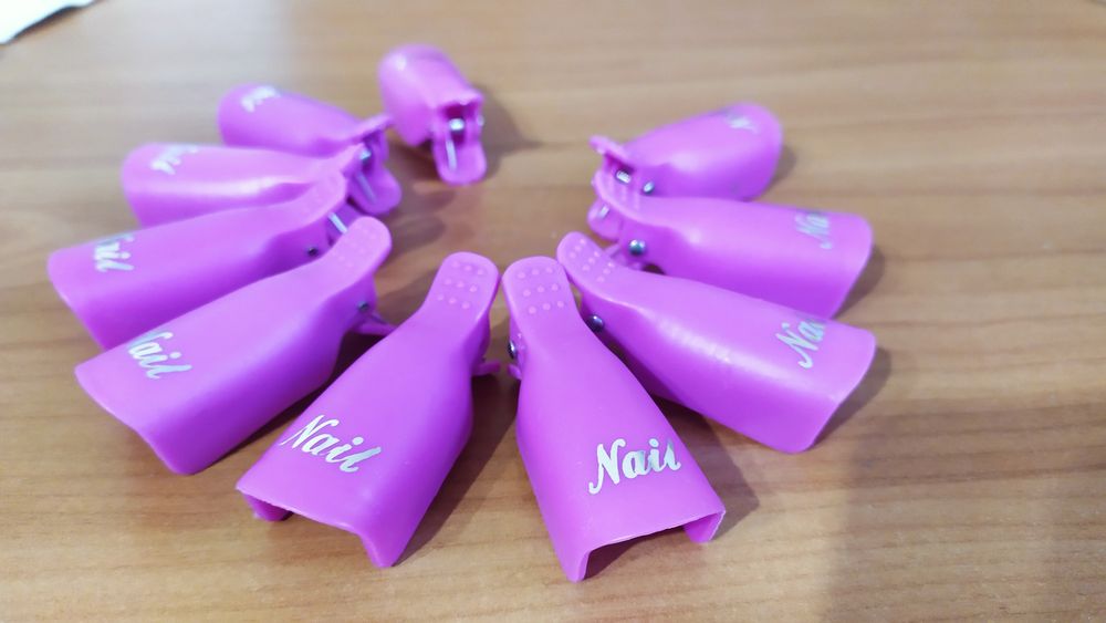 Зажимы кліпси для зняття  лаку манікюра 5 шт