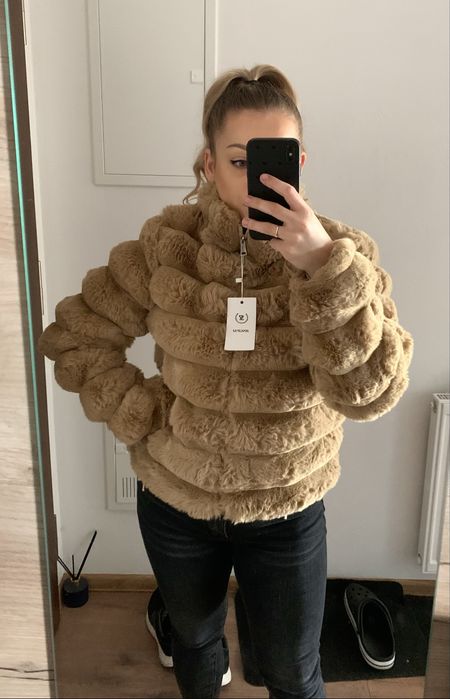 Kurtka futerko jasny brąz (S)