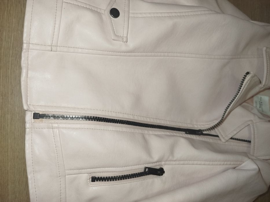 Рожева куртка косуха пальто тепле на флісі осіннє 134