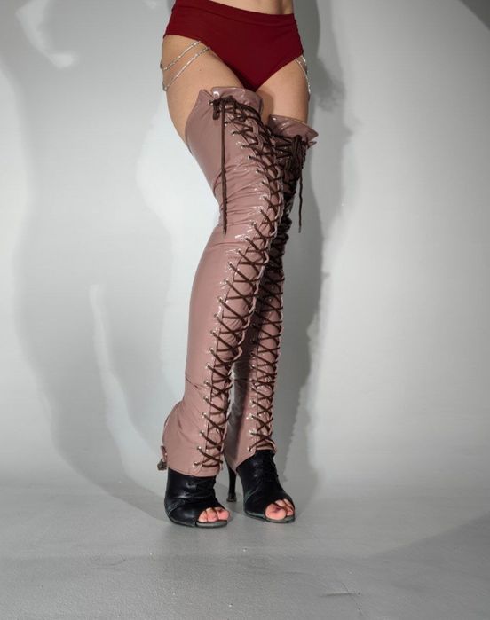 Краги-панчохи лак, шкіра для танців heels, exot, strip, go-go