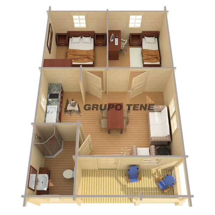 Casa de Maderira T2 - Modelo ALMA B (52m2)