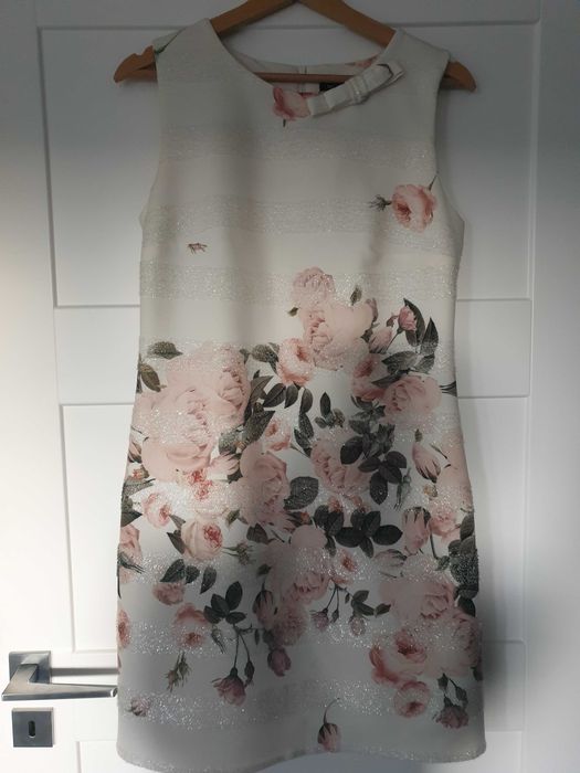 sukienka elegancka MODELLO 38 beżowa