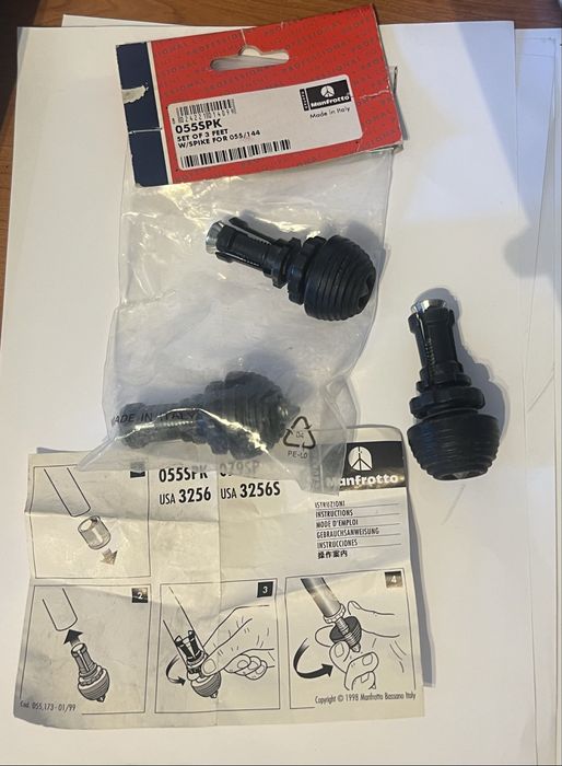 Manfrotto 055SPK – Conjunto 3 pés com espigão para tripé 055/144