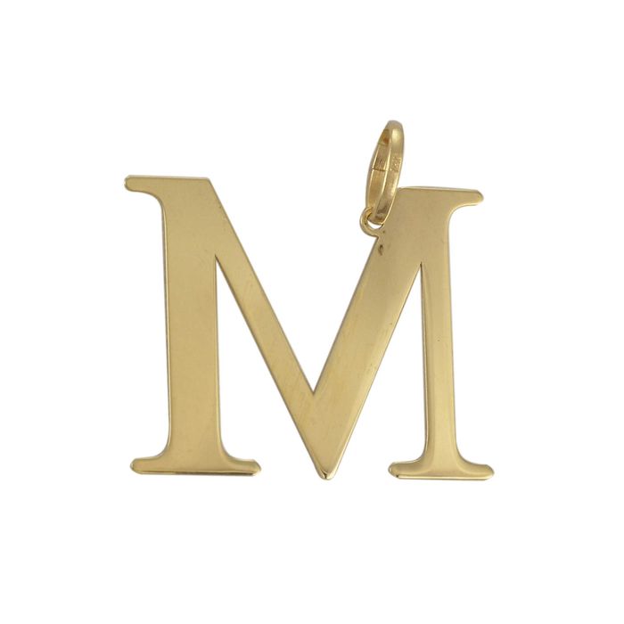 Złota zawieszka literka M duża wisiorek 585
