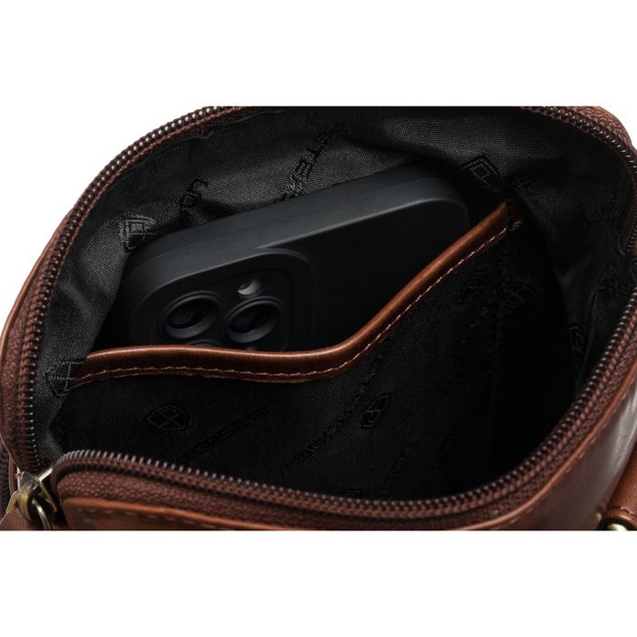 brązowa, praktyczna listonoszka męska ze skóry naturalnej