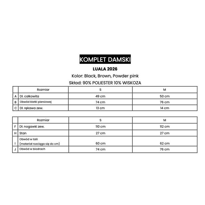 O’la Voga / komplet LUALA / black / rozm S