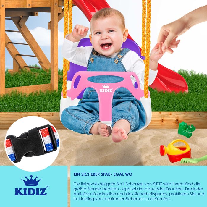 Nowa huśtawka dziecięca KIDIZ / fotelik ogrodowy / bujak 3 w 1 !4361!