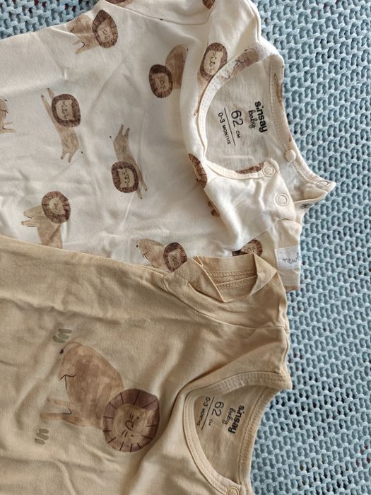 Komplet 2-pak body krótki rękaw Sinsay Fox&Bunny rozm 62