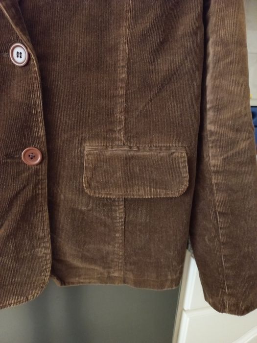 Blazer de bombazina castanha para senhora