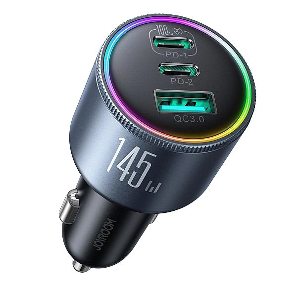 Ładowarka samochodowa Joyroom JR-CCN07/145W 2xUSB-C USB-A + kabel USB-