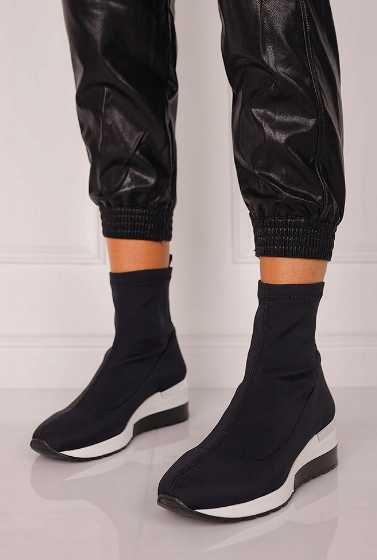 Botki KATI elastyczna cholewka, koturn  r.43/28cm NOWE!!!