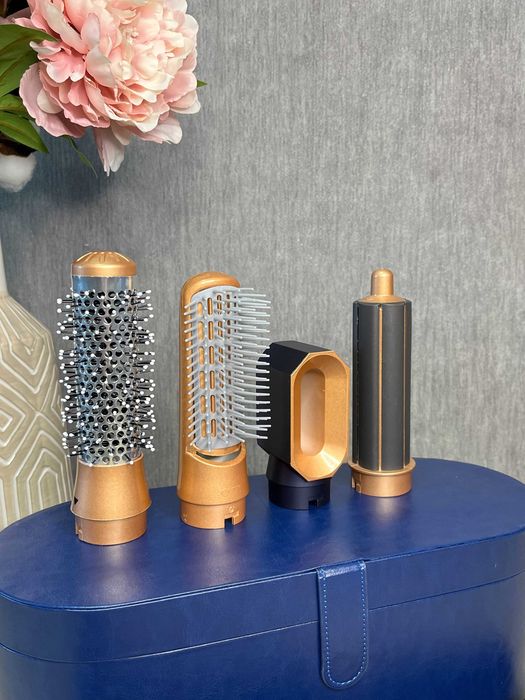 Стайлер 5в1 HAIR BRUSH Styler + Коробка Чехол с функциями придания объема, выпрямления, укладки темно синий