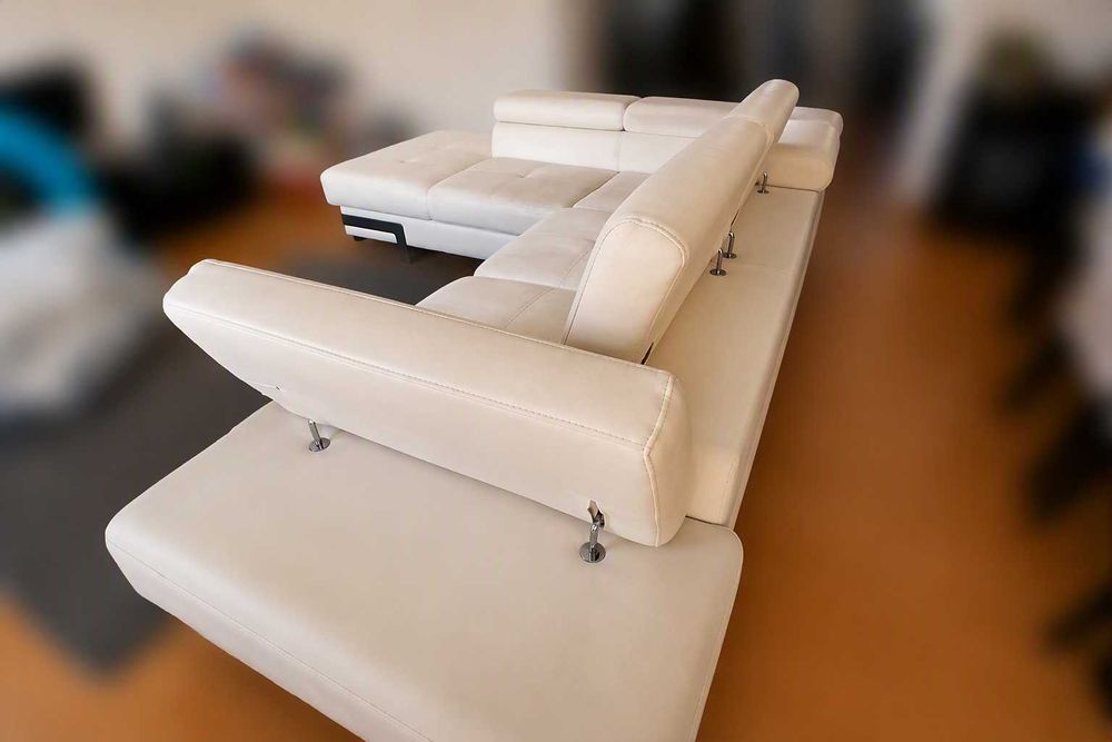 Sofá de canto modular com cama e caixa de arrumação para renovar