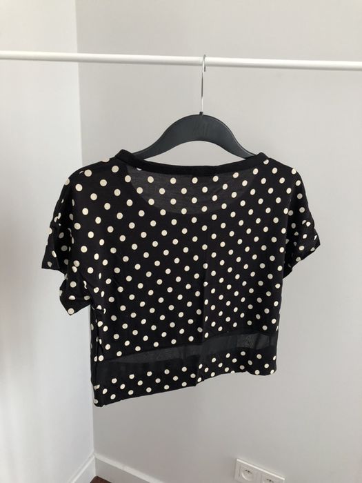 Zara koszulka w kropki krótsza S