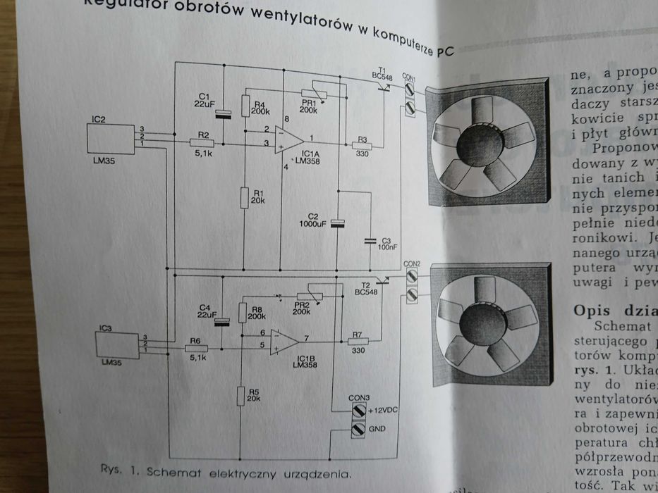 Regulator obrotów wentylatorów w komputerze PC kit AVT 478