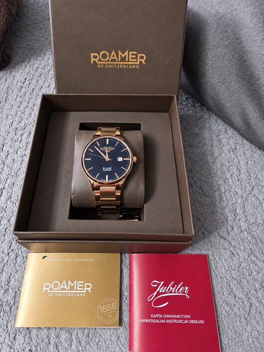 Zegarek męski Roamer R-Line Classic 718833  w kolorze różowego złota z