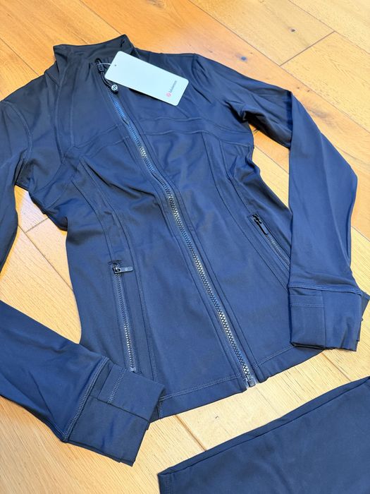 Komplet sportowy czarny bluza kurtka spodenki biker lululemon