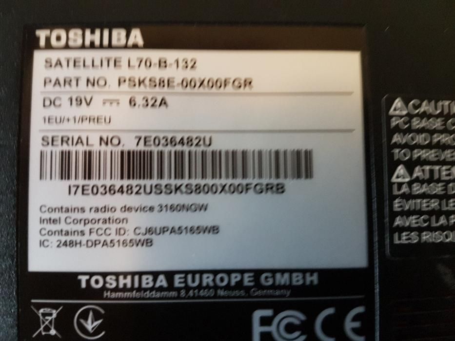 laptop toshiba Satellite L70-B-132