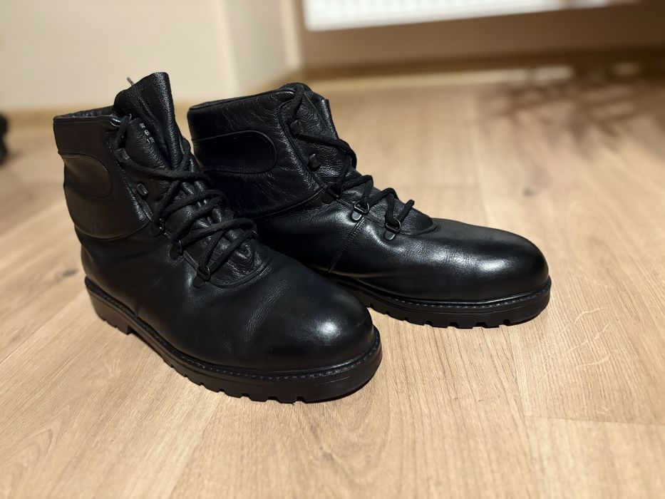 Męskie buty zimowe sznurowane za kostkę