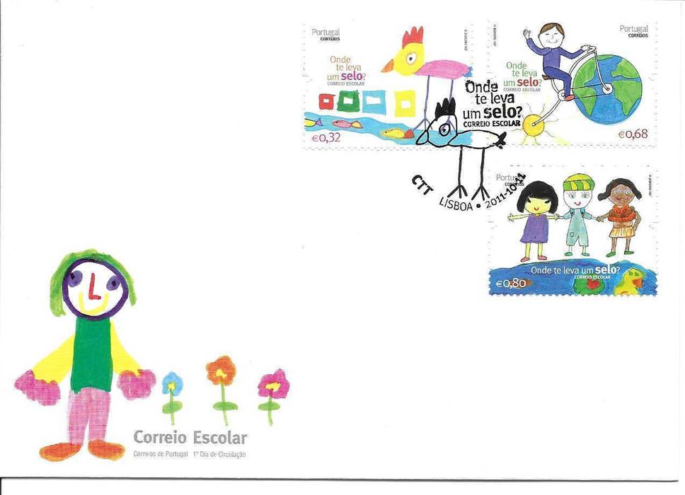 FDC Correio escolar serie 4162 a 4164 - ano 2011