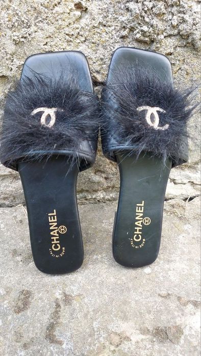 Шлепки шанель Chanel шлепанці капці