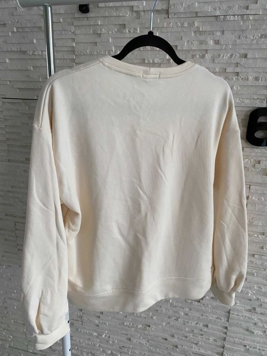 Xana bluza bawełniana beżowa  z dużym kwiatem 3D