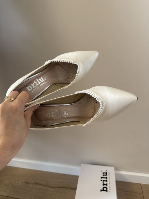 Buty ślubne na szpilce Brilu
