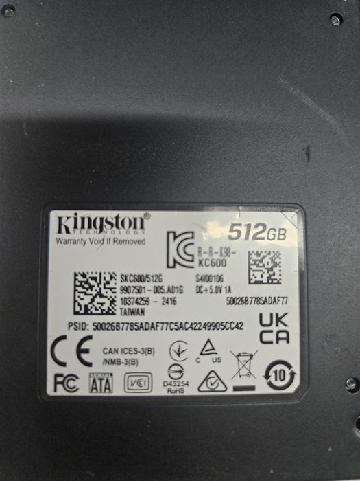 SSD 2.5 512Gb Sata Kingston SKC600512G 3D TLC NAND