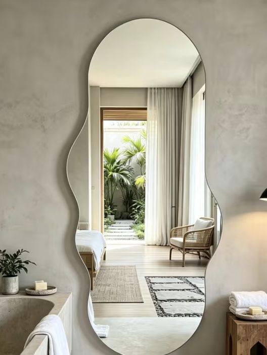 Espelho orgânico único 76.9 cm .. homestaging