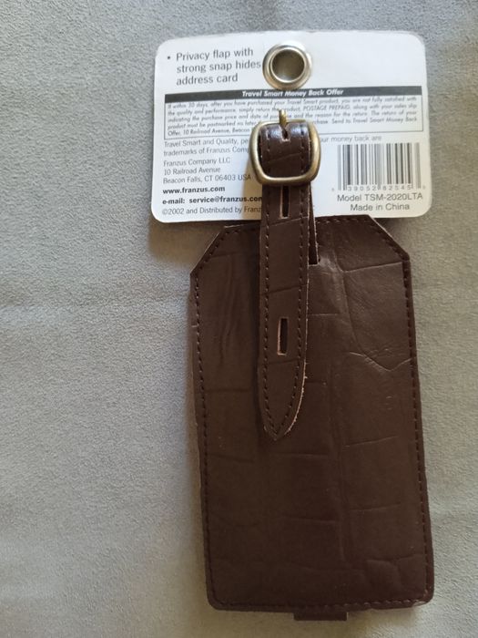 Бирка для багажа из натуральной кожи