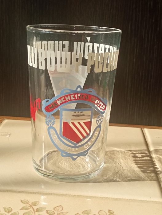 Szklanka pamiątkowa Górnik- Manchester z 1968 r