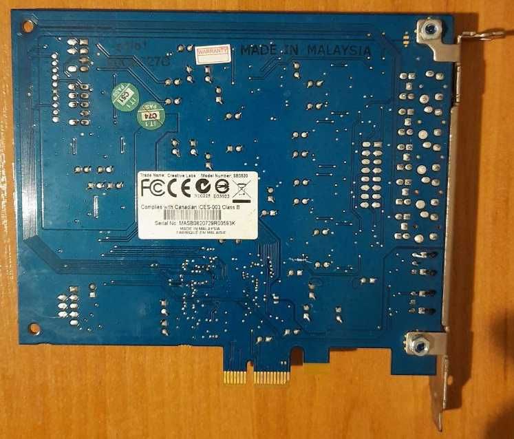 Звукова карта Creative X-Fi Xtreme Audio SB0820 Тест ОК