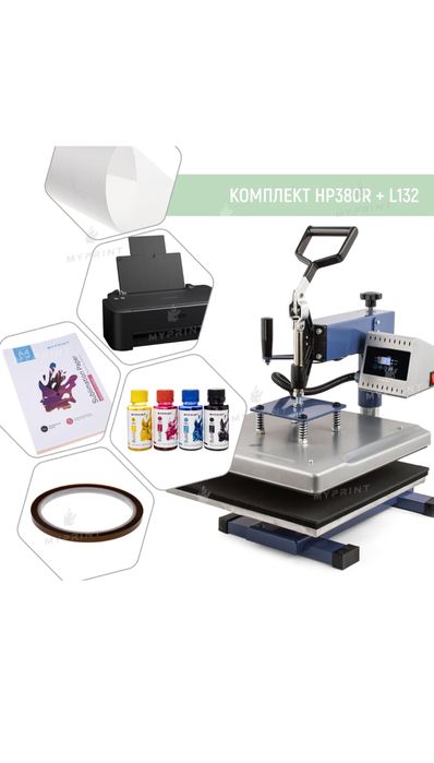 Термопрес HP380R + сублімаційний принтер Epson L132 з вбудованою СНПЧ