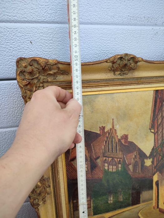 Obraz ręcznie malowany w ślicznej drewnianej ramie - V