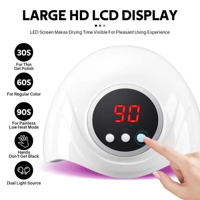 Catalisador de unhas LED profissional com ecrã digital, USB. Novo.