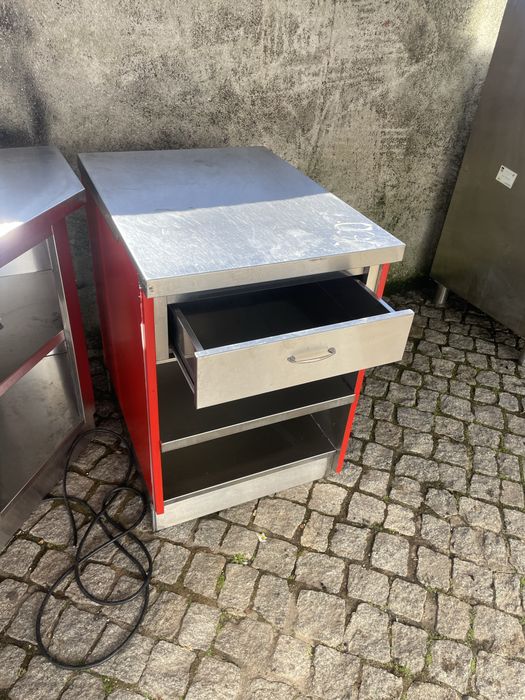 Bancada de apoio c/ gaveta - Aço inoxidável